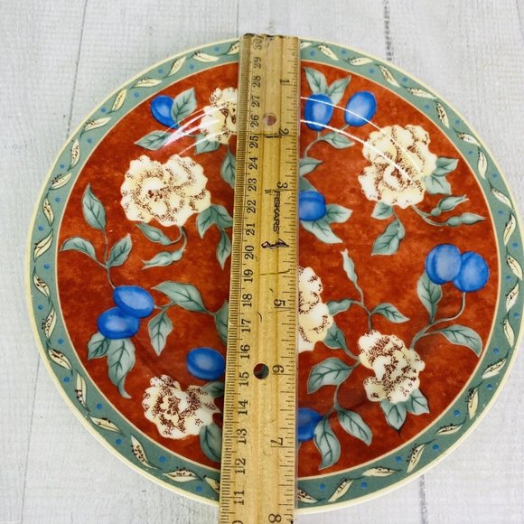 PTS international Interiors PROVENCE Fruit Leaves Porcelain Salad Plates Set 2 - Picture 7 of 16